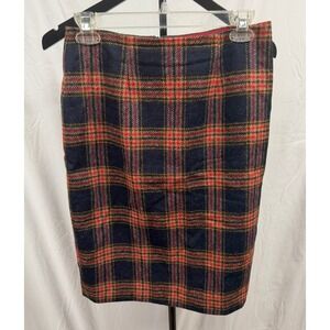 Boden Women's British Tweed 100% Wool Tartan Plaid Preppy Pencil Skirt Sz 4